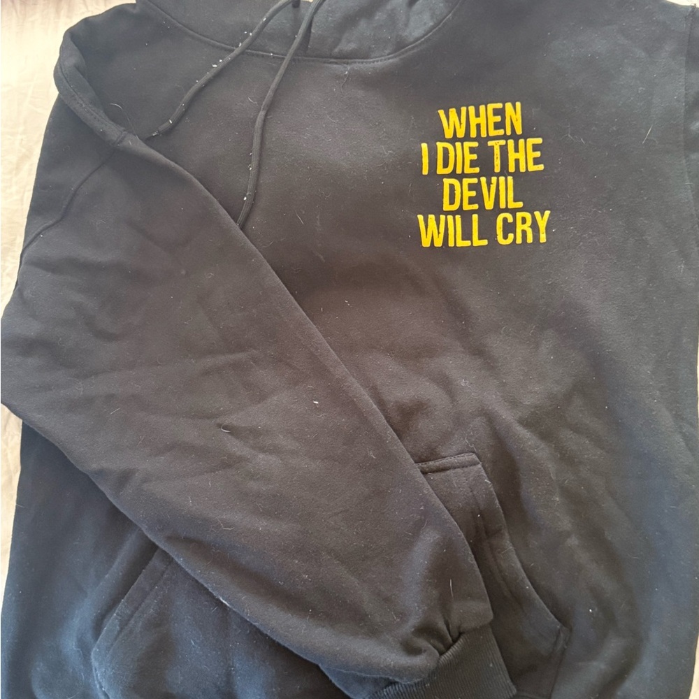 Black Hoodie with Yellow Text